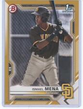 2021 Bowman Prospects Gold 5x7 #BP36 Ismael Mena (Padres)(1st Bowman)/10