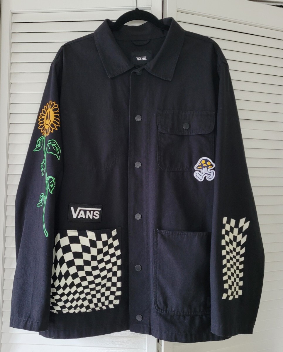 VANS / ジャケット/XL/ポリエステル/BLK Vans Micro Dazed Drill Chore Coat Black Denim Jacket Unisex Sz XL