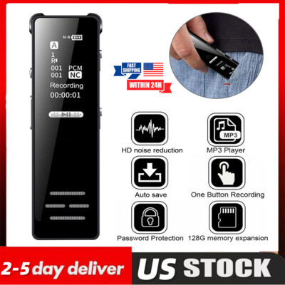 Voice Recorder Digital Audio Device Activated Sound Tape Dictaphone MP3 Player
