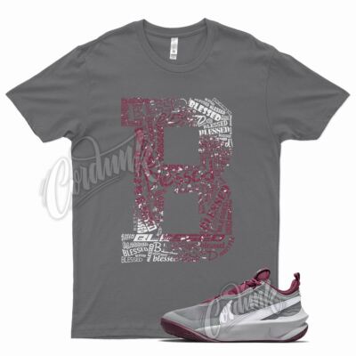 Grey BLESSED T Shirt for N Team Hustle D 10 Smoke Dark Beetroot Violet
