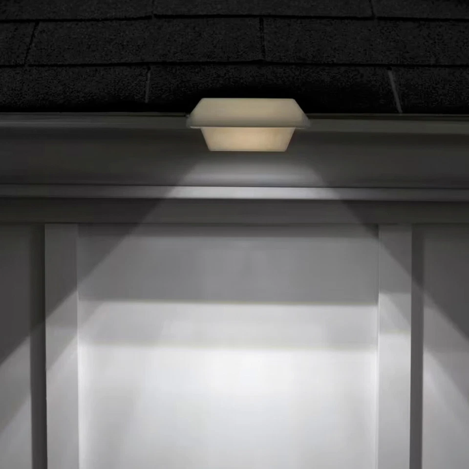 4 Pk Hampton Bay Roof Gutter Light Solar Powered Security LED Outdoor White 4 Pk - Image 3 of 4