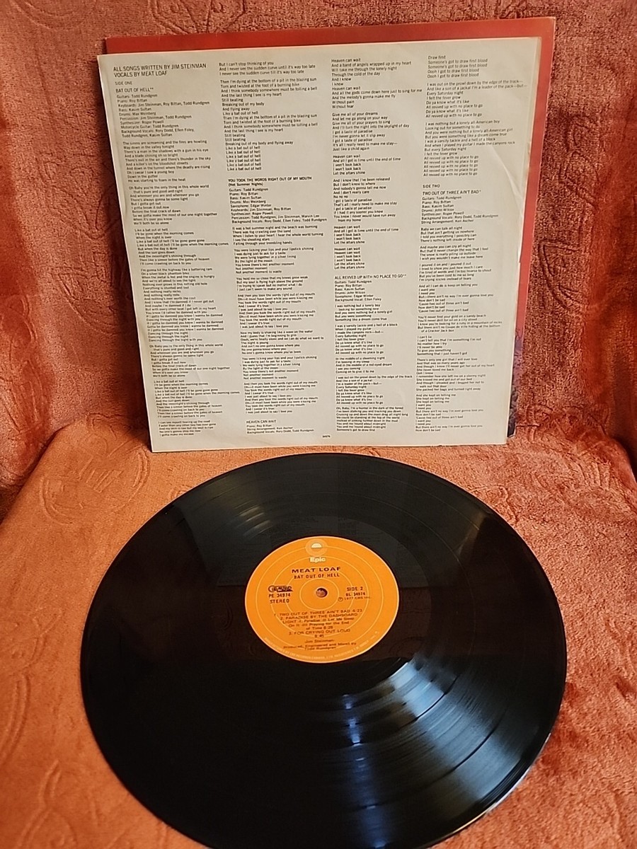 Vintage Meatloaf LP - Bat Out of Hell - Epic Records - Songs By