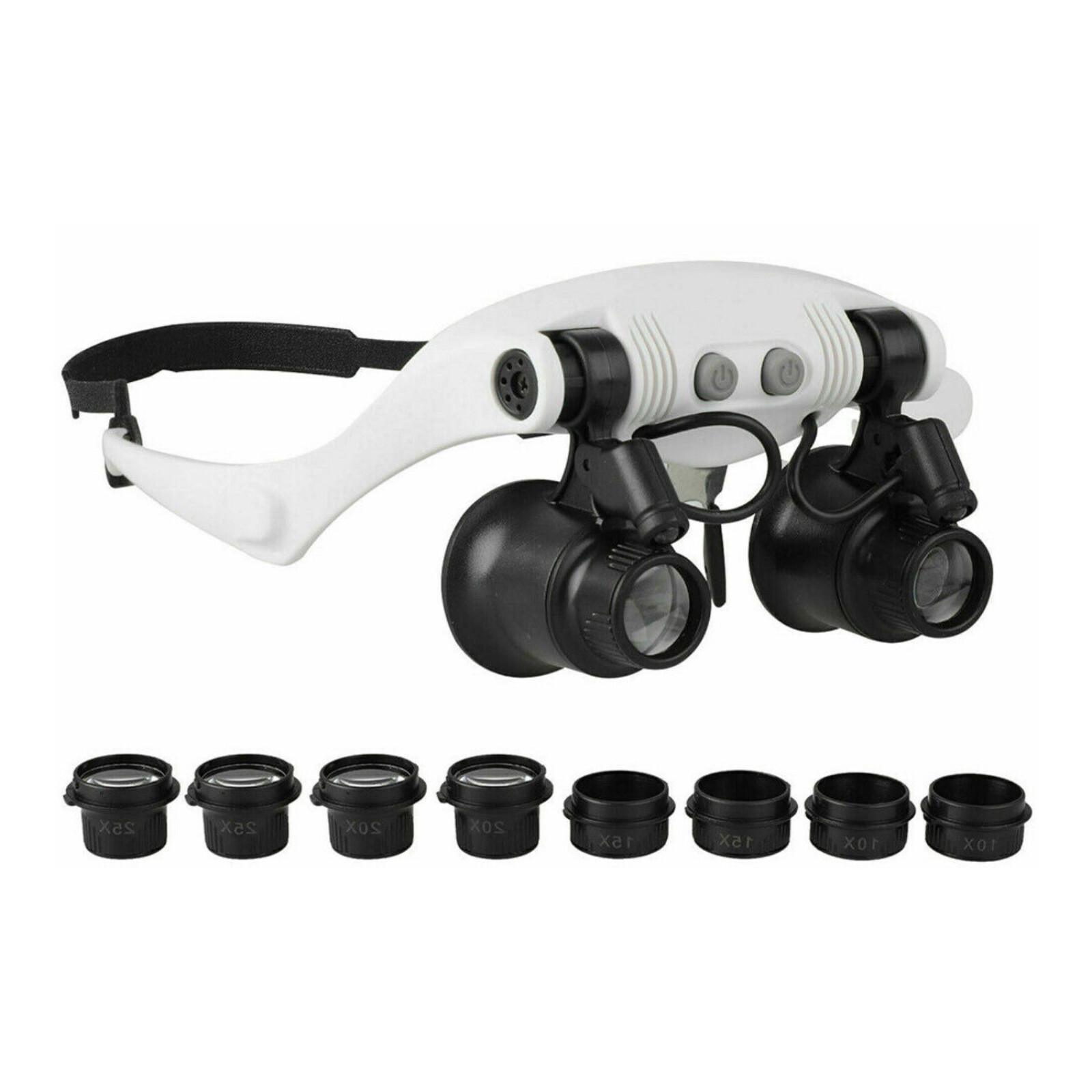 10x to 25x LED Head Magnifying Glass for Jewelry Watch Repair