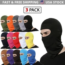 3 Pack Outdoor Ski Motorcycle Cycling Balaclava Lycra Full Face Mask Ultra Thin