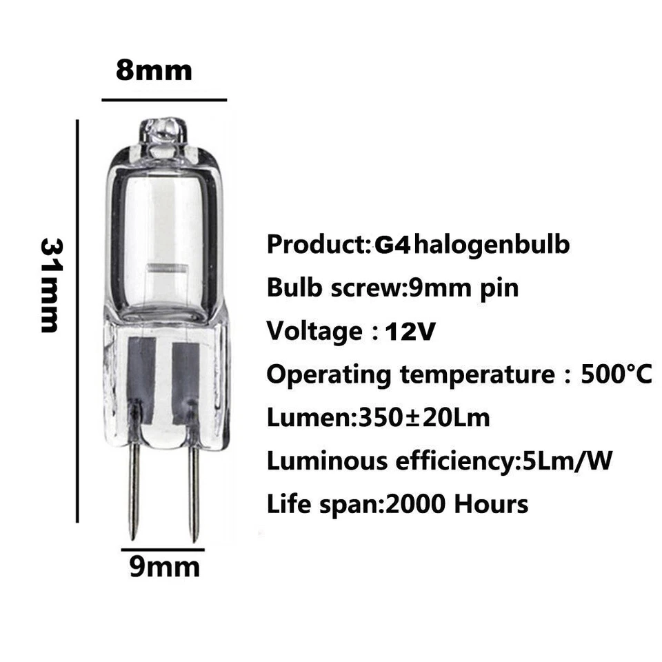 G4 Halogen bulb 5W/10W/20W 12V CE ROHS filament lamp Warm White lights - Image 2 of 4
