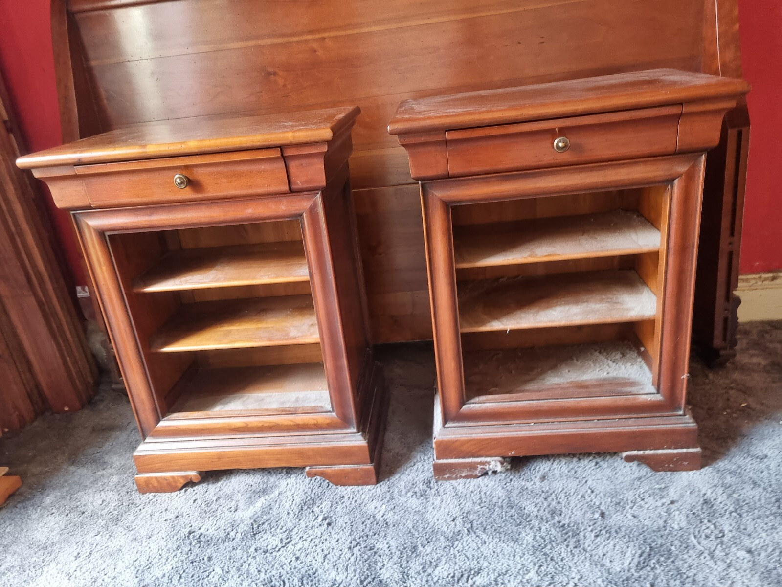 Louis Philippe, X2 Red Cherrywood bedside eBay