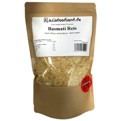Asiafoodland Premium Basmati Reis Langkorn Duftreis 850g Reis Rice Basmatireis