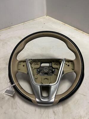 14-16 Volvo XC60 Steering Wheel Black/Tan Leather w/o Heat w/o Paddles 31418285