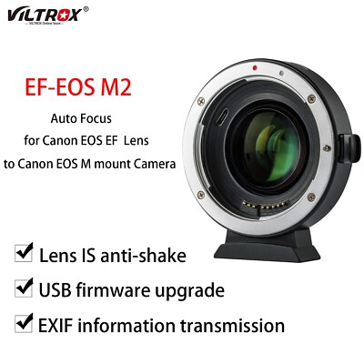 Viltrox EF-EOS M2 Auto Focus Lens Adapter 0.71X for Canon EF Lens to EOS-M50 M10