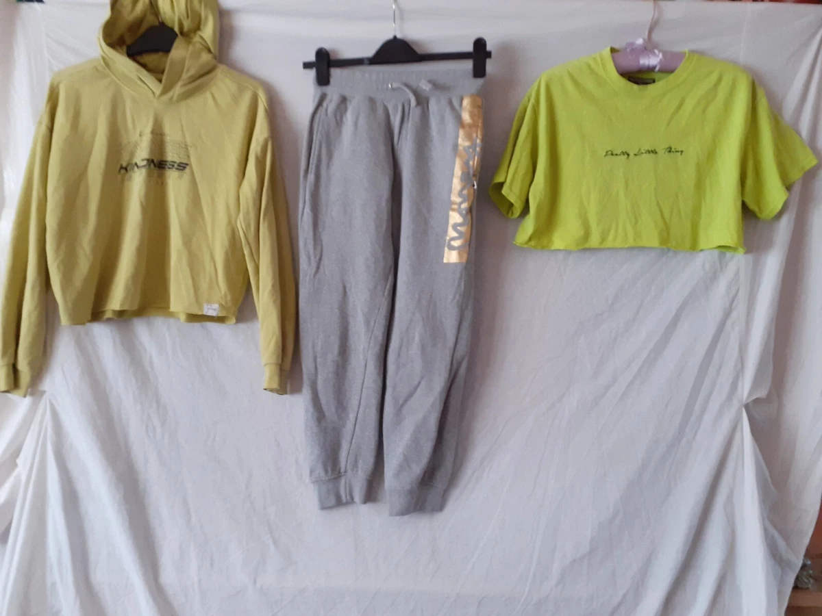 Lime green top crop hoodie