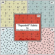 RILEY BLAKE J WECKER FRISCH "PAPERDOLL" SEWING THEME BLENDER FABRICS (SELECTION)