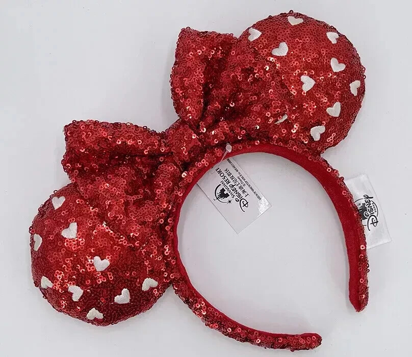 Red Sequin Bow Disney Parks 2024 Ears Valentines Day Heart  display picture 2