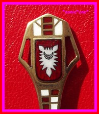 ꧁ ANDENKENLÖFFEL emaille M. DEPOSE hauptstadt KIEL wappen SILBER 800 vergoldet ꧂
