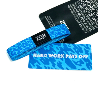 ZOX **HARD WORK PAYS OFF** Silver Single Med Mys Wristband w/Card NIP