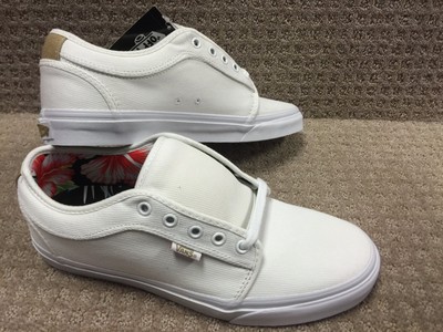 all white chukka low vans