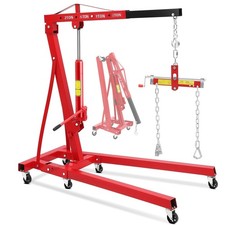 2 Ton Hydraulic Engine Hoist Folding Cherry Picker Shop Crane 4400lb Leveler