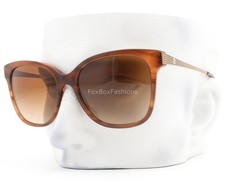 Giorgio Armani Sunglasses Crystal Striped Brown Pale Gold AR 8074 5488/13 w/case