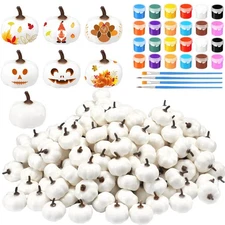 Thyle Thanksgiving Mini DIY Pumpkin Fall Decorations White Fake Foam Pumpkins...