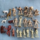 1950’s Toy Figures Lot 25+ Marx Caveman Mold Goup Animals Business People Indian
