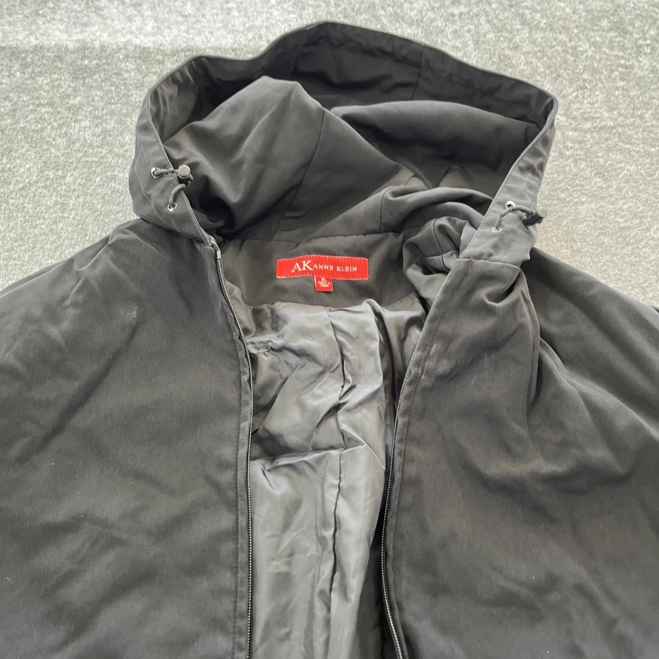 Anne Klein Black Women Waterproof Hooded Light Jacket Size XL Nylon - Image 3 of 4