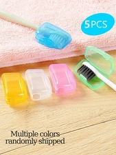 5 PCS Portable Toothbrush Covers - Travel Essentials for Hygiene & Protection***