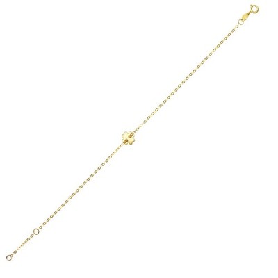 14K Yellow Gold Clover Bracelet