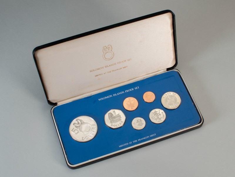 1978 Solomon Islands Proof Set. 1 Cent – 5 Dollars. 7 Coins. Franklin Mint.