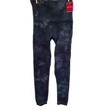 Spanx Ecocare Ankle Leggings L Deep Blue Tie Dye Activewear L