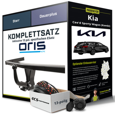 Für KIA Cee'd Sporty Wagon Typ CD Anhängerkupplung starr +eSatz 13pol 03.18- Set