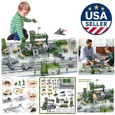 Military Base Set, Army Men Playset with Military Vehicle,Weapon Gear Accesso