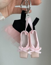 Ballet Ballerina Leotard Pointe Shoes Keychain Bag Charm Pendant Key Ring Gift
