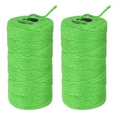 2-Pack Natural Jute Twine String, 2mm x 328ft/100m Garden Twine Green