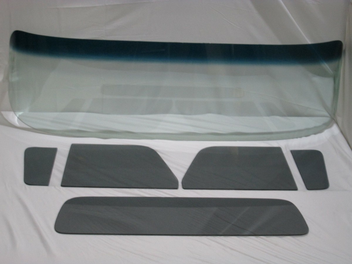 Clear 2-Piece Windshield Kit With Smoke Grey Vent Door Glass For 1951-1953 Chevy GMC Pickup Trucks 9 thumbnail image