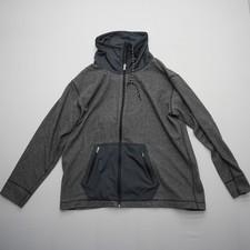 Under Armour Womens Cold Gear Jacket Size Large Grey Full Zip Hooded Pockets