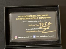 Tate Enterprises Unlimited Kickboxing Champion Business Card Andrew Tate