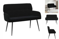 Zweisitzer-Sofa Mit Metallbeinen 2-Sitzer Schwarz Samt