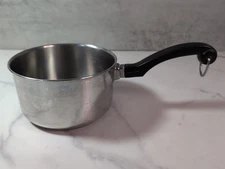 Vintage Farberware 1 Quart Tall Stainless Steel Aluminum Bottom Saucepan No Lid