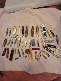 Junk Drawer Lot Vintage Pocket Knives Estate Sale Many Brands