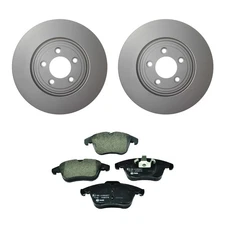 Hella Front 326 mm Rotors Low-Met Disc Brake Pad Kit For Jaguar S-Type XF XJ8 XK
