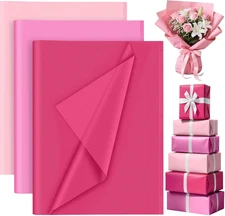 90 Sheets Pink Tissue Paper for Gift Bags, Colored Gift Wrapping Paper Tissue Bu