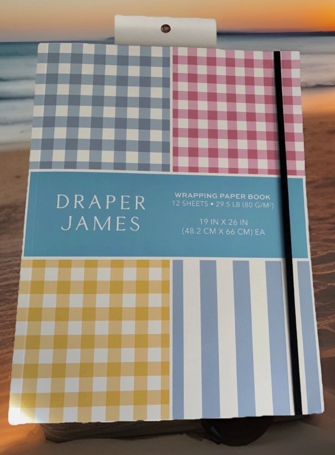 Book 19" X 26" 12 Sheets Gingham And Stripe New