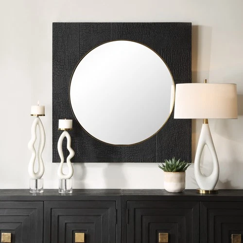 Uttermost 09984 Ember 42" Diameter Circular Framed Bathroom - Black - Picture 6 of 6