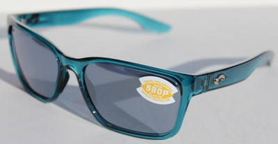COSTA DEL MAR Palmas POLARIZED 580P Sunglasses Teal/Gray Silver Mirror NEW