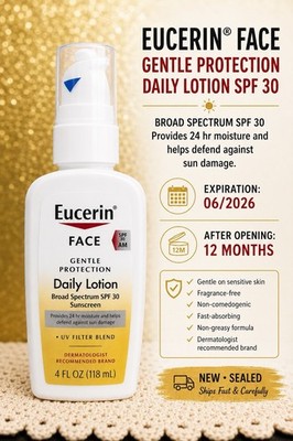 Eucerin Daily Protection Face Lotion SPF 30 06/26 Expiration
