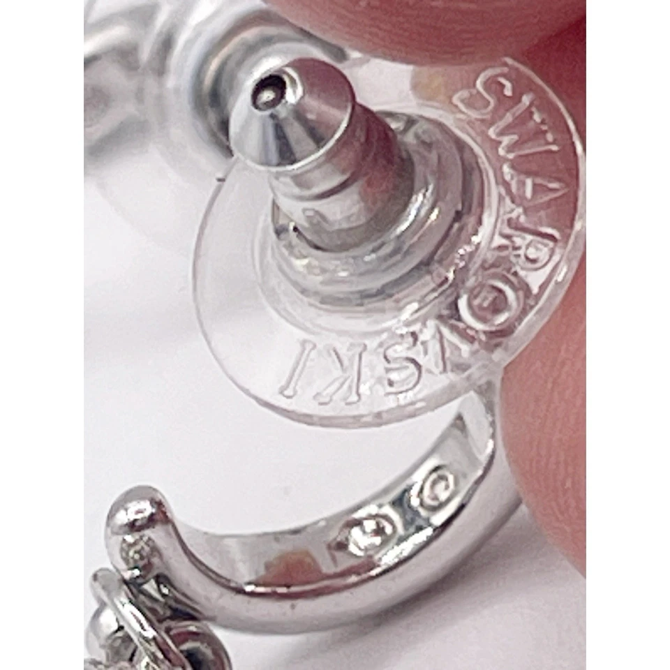 Pendientes de bola de cristal Swarovski “Flirt” colgante gota enchapada en rodio logotipo de cisne Foto 3 de 4