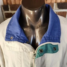 Towne By London Fog Men's Classic Vintage Zip Tan Jacket/Windbreaker Size Large