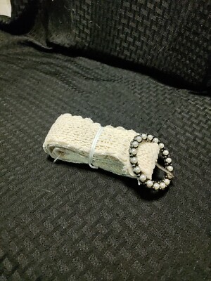 Cute Off White Frilly Belt - Size 11