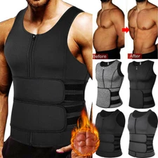 Men's Body Shaper Waist Trainer Sauna Sweat Tank Underwear Fat Burner Shapewear