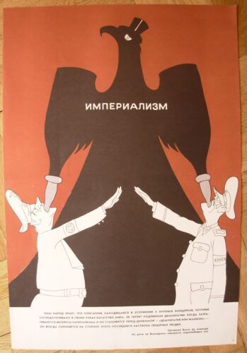 Rare Original Soviet Russian Poster IMPERIALISM Junta Fascism USSR Anti-nazi - Picture 1 of 3