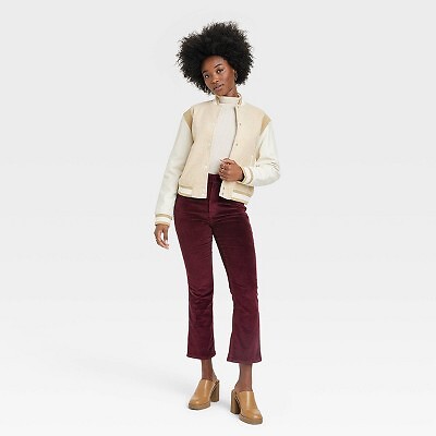 Women's High-Rise Corduroy Bootcut Jeans - Universal Thread Burgundy 0